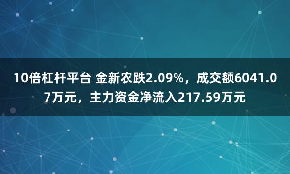 10倍杠杆平台 金新农跌2.09%，成交额6041.07万元，主力资金净流入217.59万元